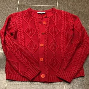 50% wool blend red cable knit sweater by Fashion (Sense of classic)